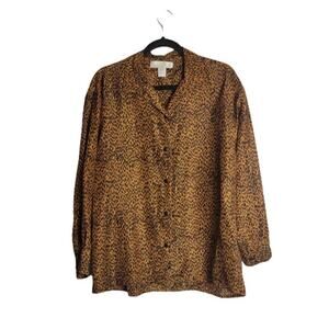 The Limited Y2K Animal Print Silk Blouse